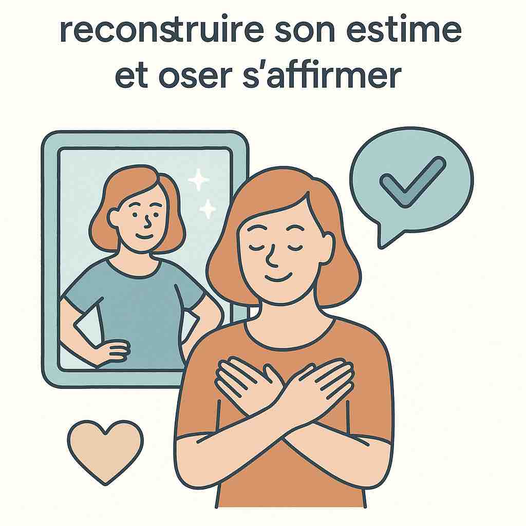 Infographie sur la confiance en soi : reconstruire son estime, dépasser ses doutes et oser s’affirmer au travail.